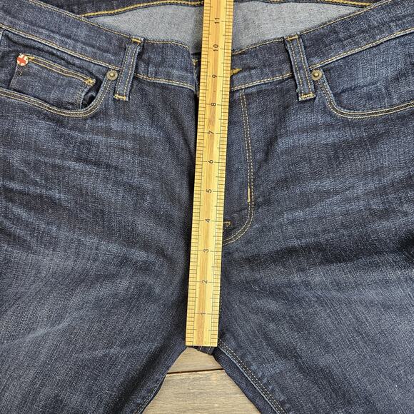 Hudson Women's Jeans Denim Krista Low Rise Skinny Ankle Size 32 Raw Hem Dark - Picture 8 of 10